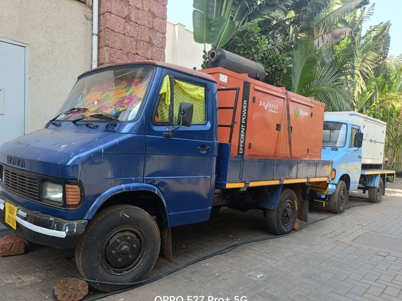 Generators set up on location at a venue in Goa